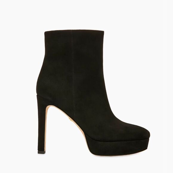 Veronica Beard Dali Suede Platform Ankle Boots, Black, New, Size 9 - Picture 3 of 16